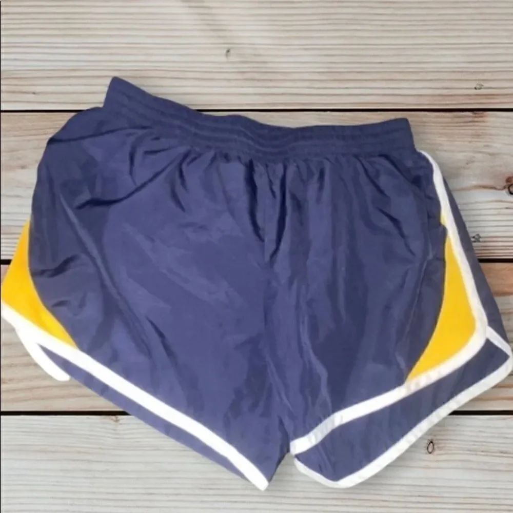 Augusta Navy & Yellow Swim/Running Shorts Sz Small